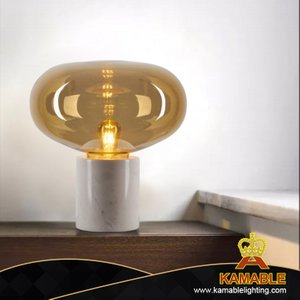 مصباح طاولة زجاجي رخامي شفاف بتصميم مصمم (KA1181T1-A)